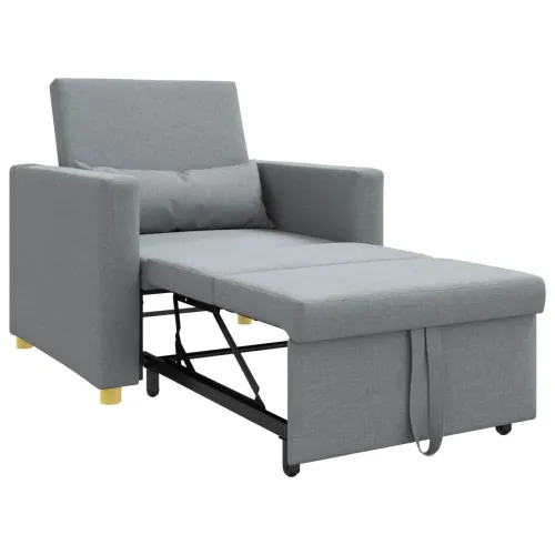 Sofa na razvlačenje Singl Svjetlosiva 90 x 165 x 87 cm tkanina - Svjetlosiva Cijena