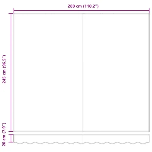 Povlačiva tenda Šareni 300 x 250 cm Poliester i metal - Žuta/siva/bijela 3 x 2,5 m s antracitnim okvirom Cijena