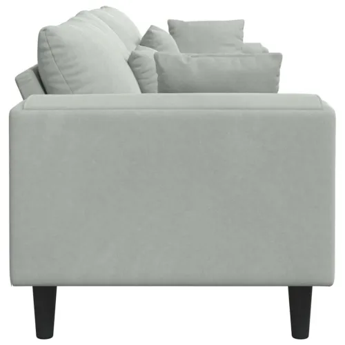 Sofa Svijetlo siva 250 x 77 x 76 cm Baršun - Svjetlosiva bez otomana Cijena