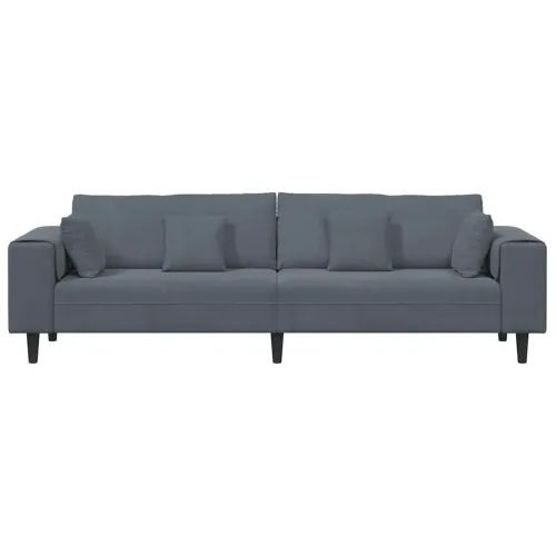 Sofa Tamno siva 250 x 77 x 76 cm Baršun - Tamno siva bez otomana Cijena