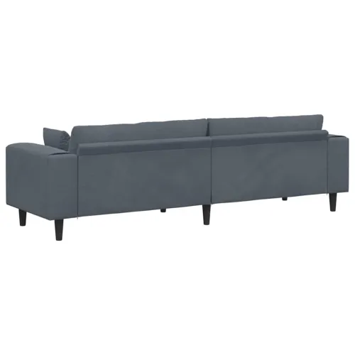 Sofa Tamno siva 250 x 77 x 76 cm Baršun - Tamno siva bez otomana Cijena