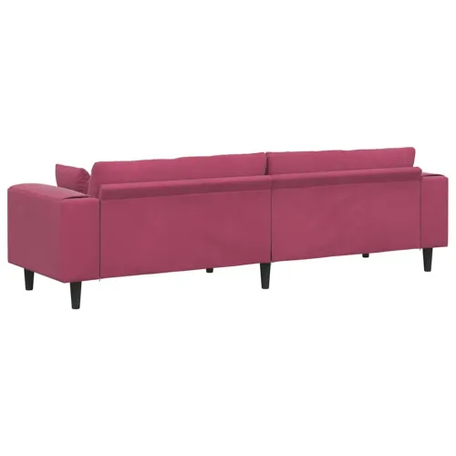 Sofa Vinska crvena 250 x 77 x 76 cm Baršun - boja crnog vina bez otomana Cijena