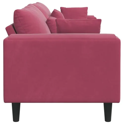 Sofa Vinska crvena 250 x 77 x 76 cm Baršun - boja crnog vina bez otomana Cijena