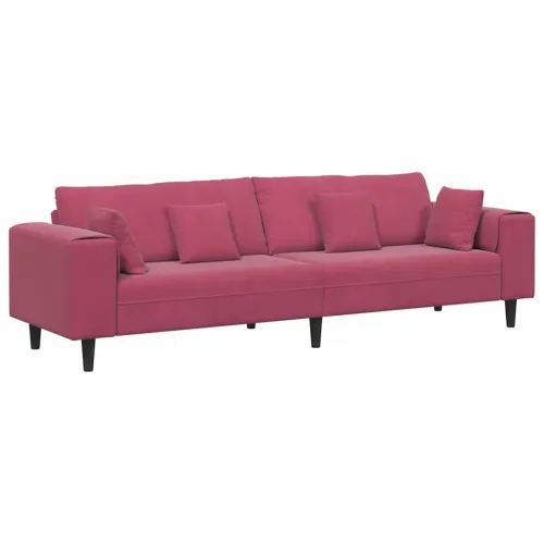 Sofa Vinska crvena 250 x 77 x 76 cm Baršun - boja crnog vina bez otomana Cijena