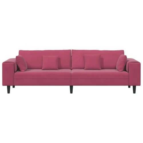 Sofa Vinska crvena 250 x 77 x 76 cm Baršun - boja crnog vina bez otomana Cijena