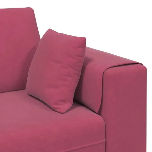 Sofa Vinska crvena 250 x 77 x 76 cm Baršun - boja crnog vina bez otomana Cijena