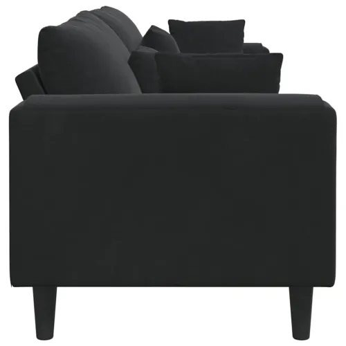 Sofa Crna 250 x 77 x 76 cm Baršun - Crna bez otomana Cijena