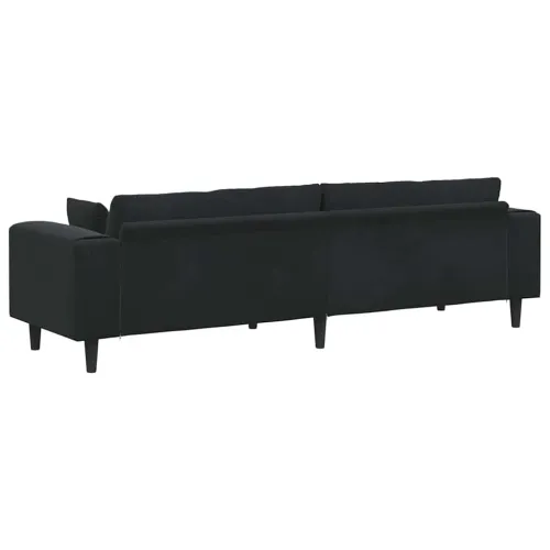 Sofa Crna 250 x 77 x 76 cm Baršun - Crna bez otomana Cijena