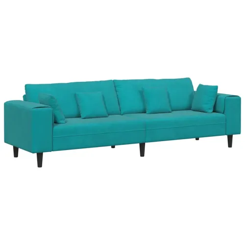 Sofa Tirkizna 250 x 77 x 76 cm Baršun - Tirkizna bez otomana Cijena