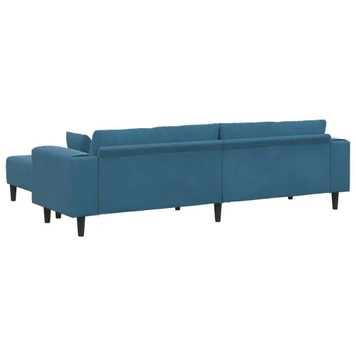Sofa 3 kom. Plava Baršun - Plava s otomanom Cijena