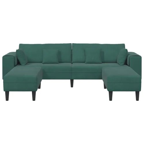 Sofa 3 kom. Tamnozelena Baršun - Tamnozelena s otomanom Cijena