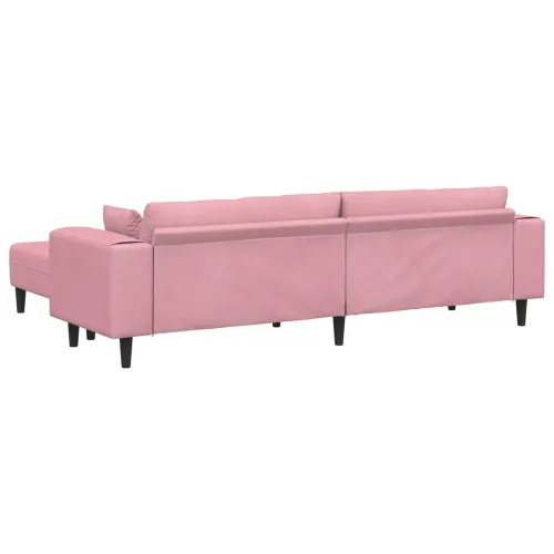 Sofa 3 kom. Ružičasta Baršun - Ružičasta s otomanom Cijena