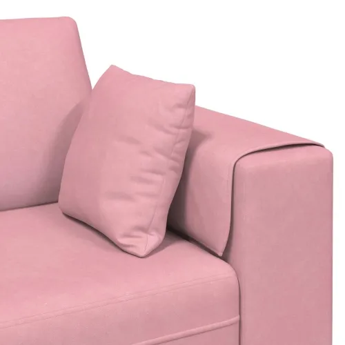 Sofa 3 kom. Ružičasta Baršun - Ružičasta s otomanom Cijena