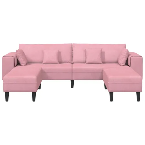 Sofa 3 kom. Ružičasta Baršun - Ružičasta s otomanom Cijena