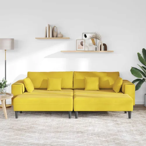 Sofa 3 kom. Žuta Baršun - Žuta s otomanom Cijena