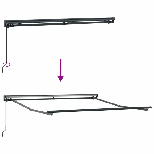 Okvir tende Antracit 300 x 250 cm Poliester s PU premazom - Antracit (antracitni okvir) 3 x 2,5 m Ručna Cijena