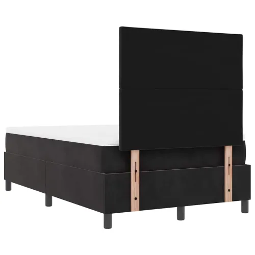 Box spring krevet s uzglavljem Crna 190 x 120 cm Baršun - Crna 120 x 190 cm Dizajn s rombovima Cijena