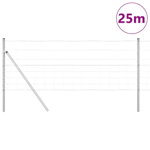 Temeljna zavarena žičana ograda 25 x 0,8 m Pocinčani čelik - 25 x 0,8 m 15 cm (8 žica) Fiksacija na tlo Cijena