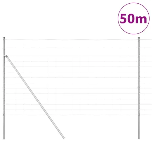 Temeljna zavarena žičana ograda 50 x 1,4 m Pocinčani čelik - 50 x 1,4 m 15 cm (14 žica) Fiksacija na tlo Cijena