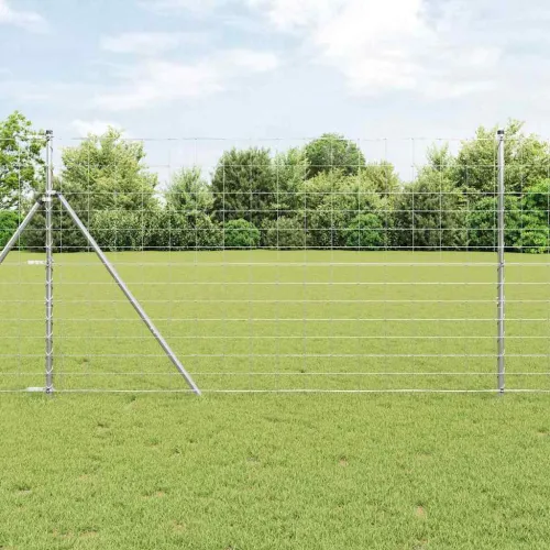 Temeljna zavarena žičana ograda 50 x 1,4 m Pocinčani čelik - 50 x 1,4 m 15 cm (14 žica) Fiksacija na tlo Cijena