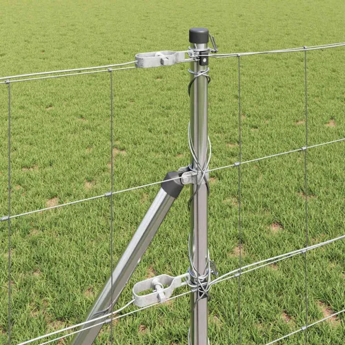 Temeljna zavarena žičana ograda 100 x 0,8 m Pocinčani čelik - 100 x 0,8 m 15 cm (6 žica) Fiksacija na tlo Cijena