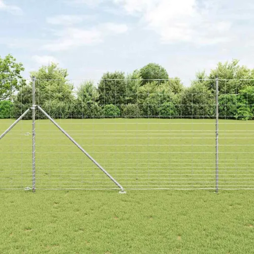Zavareno žičano ograđivanje s bodljama 25 x 1,5 m Srebrna Mreža - 25 x 1,5 m 15 cm (18 žica) Vijak sidro fiksacija Cijena