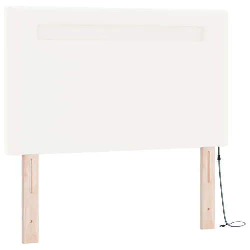 Box spring krevet Bijelo 120 x 200 cm Umjetna koža - Bijelo 120 x 200 cm Jednostavan dizajn s LED Cijena