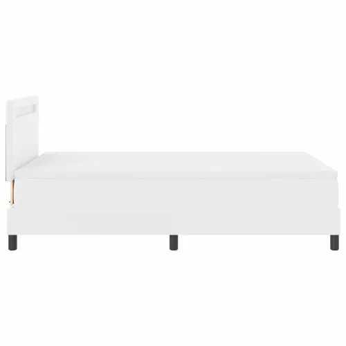 Box spring krevet Bijelo 120 x 200 cm Umjetna koža - Bijelo 120 x 200 cm Jednostavan dizajn s LED Cijena