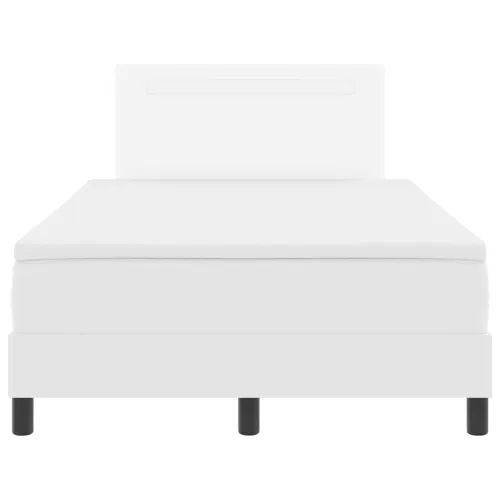 Box spring krevet Bijelo 120 x 200 cm Umjetna koža - Bijelo 120 x 200 cm Jednostavan dizajn s LED Cijena