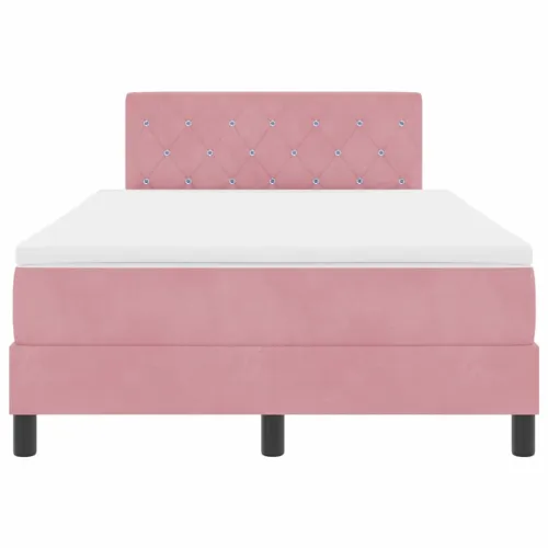 Box spring krevet s madracem Ružičasta 120 x 190 cm Baršun - Ružičasta 120 x 190 cm Kristal s dugmadima Cijena