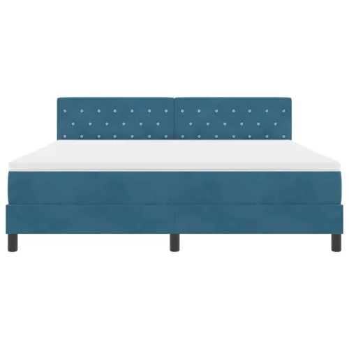 Box spring krevet Tamno plava 180 x 200 cm Baršun - Tamno plava 180 x 200 cm Kristal s dugmadima Cijena