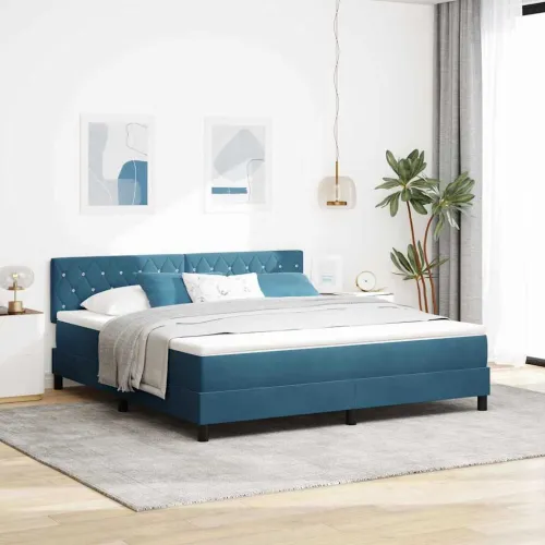 Box spring krevet Tamno plava 180 x 200 cm Baršun - Tamno plava 180 x 200 cm Kristal s dugmadima Cijena
