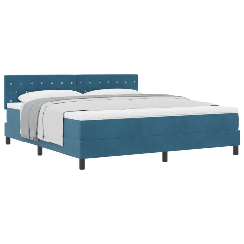 Box spring krevet Tamno plava 180 x 200 cm Baršun - Tamno plava 180 x 200 cm Kristal s dugmadima Cijena