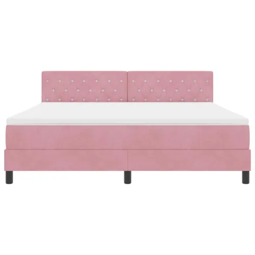 Box spring krevet Ružičasta 180 x 200 cm Baršun - Ružičasta 180 x 200 cm Kristal s dugmadima Cijena