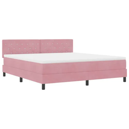 Box spring krevet Ružičasta 180 x 200 cm Baršun - Ružičasta 180 x 200 cm Kristal s dugmadima Cijena