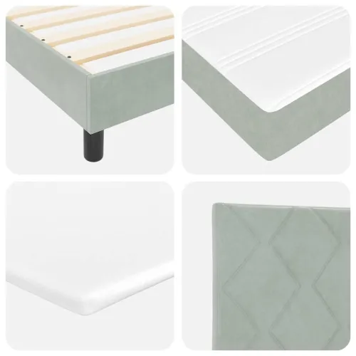 Box spring krevet Svijetlo siva 120 x 190 cm Baršun - Svjetlosiva 120 x 190 cm Dizajn s rombovima Cijena