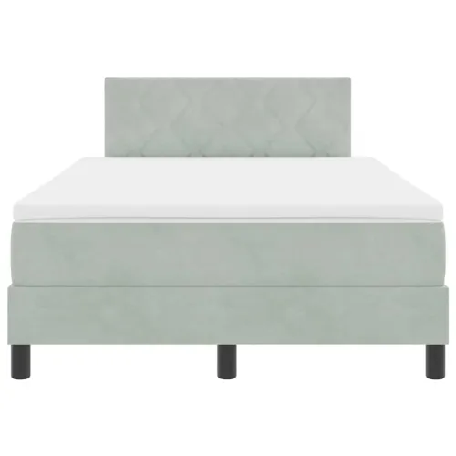 Box spring krevet Svijetlo siva 120 x 190 cm Baršun - Svjetlosiva 120 x 190 cm Dizajn s rombovima Cijena