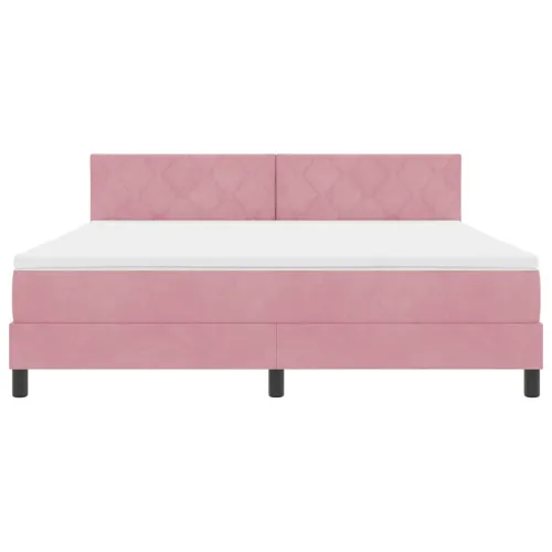 Box spring krevet Ružičasta 180 x 200 cm Baršun - Ružičasta 180 x 200 cm Dizajn s rombovima Cijena