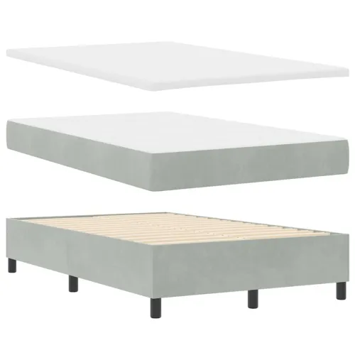 Box spring krevet Svijetlo siva 120 x 190 cm Baršun - Svjetlosiva 120 x 190 cm Kristal s dugmadima Cijena