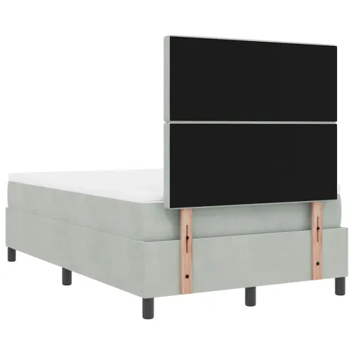 Box spring krevet Svijetlo siva 120 x 190 cm Baršun - Svjetlosiva 120 x 190 cm Kristal s dugmadima Cijena