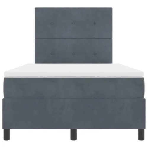 Box spring krevet Tamno siva 120 x 190 cm Baršun - Tamno siva 120 x 190 cm Prošiveno gumbima Cijena