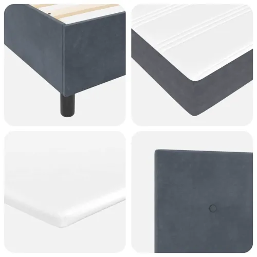 Box spring krevet Tamno siva 120 x 190 cm Baršun - Tamno siva 120 x 190 cm Prošiveno gumbima Cijena