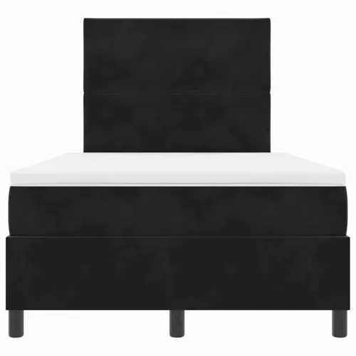 Box spring krevet s uzglavljem Crna 120 x 190 cm Baršun - Crna 120 x 190 cm Dizajn s rombovima Cijena