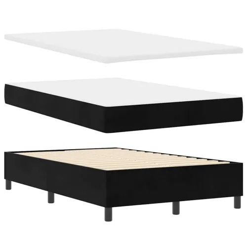 Box spring krevet s uzglavljem Crna 120 x 190 cm Baršun - Crna 120 x 190 cm Dizajn s rombovima Cijena