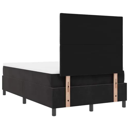 Box spring krevet s uzglavljem Crna 120 x 190 cm Baršun - Crna 120 x 190 cm Dizajn s rombovima Cijena