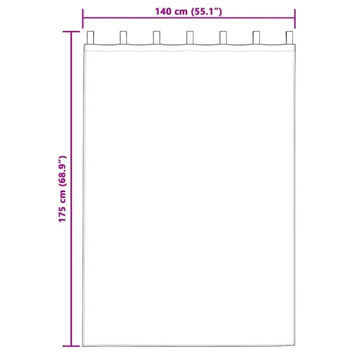 Voile zavjesa 2 kom. Krema 175 x 140 cm Poliester - Krema 140 x 175 cm s mašnama na vrhu Cijena
