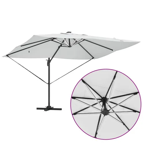Suncobran 352 x 251 x 265 cm Poliester i aluminij Pijesak - Pijesak Cijena