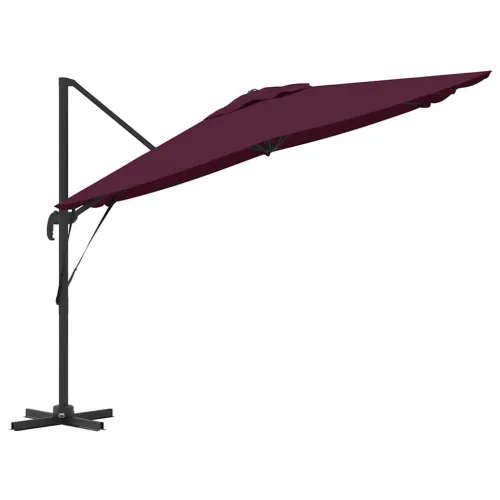 Roma Suncobran Crvena 286 x 284 x 265 cm Aluminij i poliester - Bordo crvena Cijena
