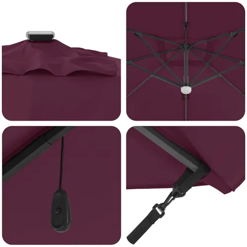 Suncobran S LED lampica Bordeaux Crvena 351 x 250 x 253 cm - Bordo crvena Cijena