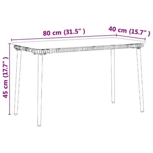 Stol za vrt Prirodna 80 x 40 x 45 cm poliratan - Prirodna Cijena